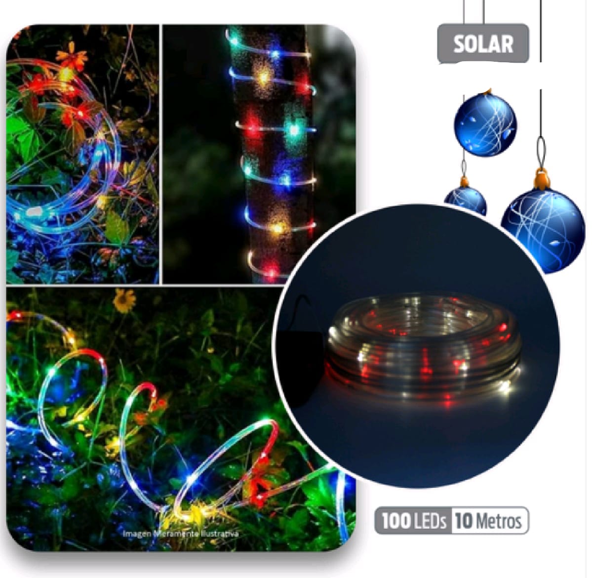 LED SOLAR TUBO FLEXIBLE 10 metros